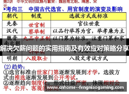 解决欠薪问题的实用指南及有效应对策略分享