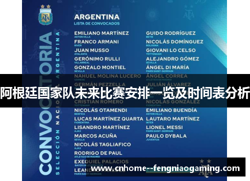 阿根廷国家队未来比赛安排一览及时间表分析